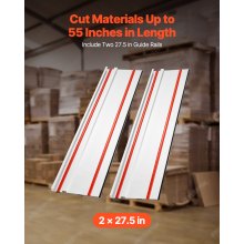VEVOR Geleiderail voor Dompelzagen Kettingzagen 700x180mm 1-Aansluiting Set van 2
