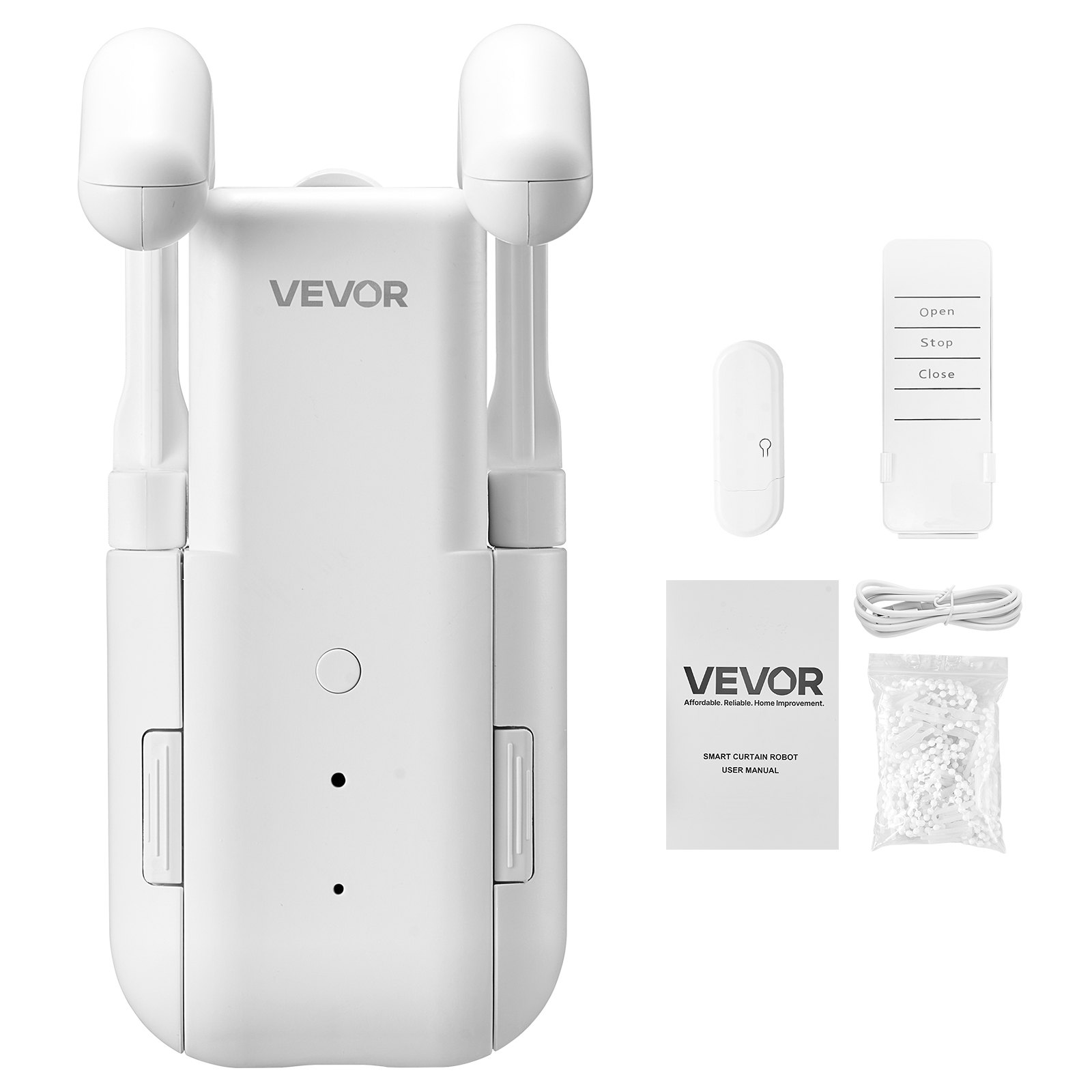 VEVOR automatische gordijnopener (bediening via app en afstandsbediening), elektrische gordijnopener, compatibel met Alexa en Google Home, met stille modus en timer, voor Romeinse gordijnroeden.