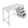 VEVOR Computerbureau (tafelblad 120 x 50 cm), moderne werktafel met stoffen lades en een draagvermogen van 99 kg en opberghaken voor thuiskantoor, studeerkamer, woonkamer, wit