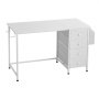 VEVOR Computerbureau (tafelblad 120 x 50 cm), moderne werktafel met stoffen lades en een draagvermogen van 99 kg en opberghaken voor thuiskantoor, studeerkamer, woonkamer, wit