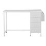 VEVOR Computerbureau (tafelblad 120 x 50 cm), moderne werktafel met stoffen lades en een draagvermogen van 99 kg en opberghaken voor thuiskantoor, studeerkamer, woonkamer, wit