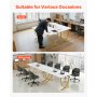 VEVOR Executive Desk, 160 cm W x 80 cm D Large Office Desk, Modern Computer Table Conference Meeting Room Table, Business Furniture Enlarged Desktop for Home Office, White and Gold