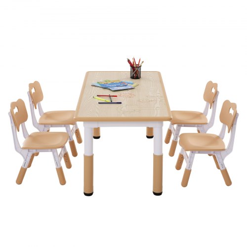 COSTWAY Kindertafel met 2 stoelen, 3-delig kinderzitgroep van hout, kinderzitset met afneembaar tafelblad & opbergtas, stapelbaar kindermeubelset voor jongens en meisjes (paars