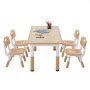 VEVOR Kids Table and 4 Chairs Set, Height Adjustable Toddler Table and Chair Set, Graffiti Desktop, Children Multi-Activity Table for Art, Craft, Reading, Learning