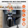 VEVOR Kitchen Garbage Disposal, Kitchen Waste Crusher, 1 HP, Food Waste Crushing System, EZ Assembly, 3960 RPM, Household Garbage Disposal, Garbage Disposal, Food Waste