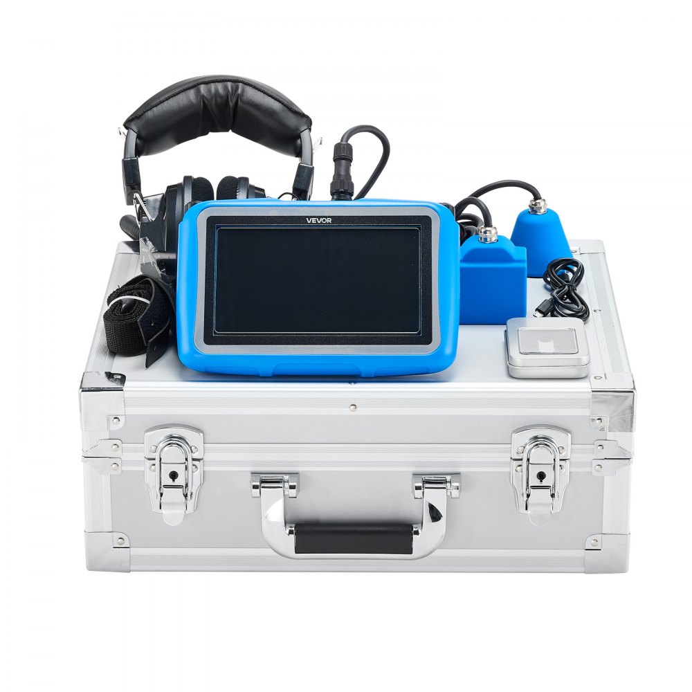 VEVOR-waterlekdetector voor leidingen, 1 Hz–10.000 Hz, 7-inch touchscreen, detectie van waterlekkage in leidingen met horizontale en verticale sensoren, hoofdtelefoon, 8 GB SD-kaart en draagtas