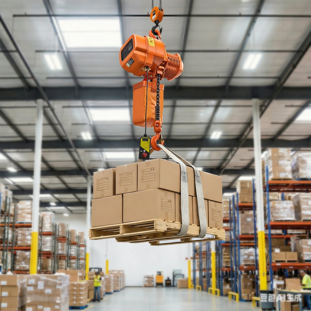 VEVOR elektrische kettingtakel 2000 kg, 6 m hefhoogte, driefasige brugkraan met 100 m radiografische afstandsbediening, G100 ketting en noodstop, elektrische kettingtakel voor fabrieken, magazijnen en garages.