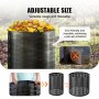 VEVOR snelcomposter 1000L tuincomposter 90x100cm thermische composter HDPE-kunststof composter corrosiebestendig hittebestendig compostcontainer composteren voor het verminderen van huishoudelijk afval