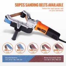 VEVOR Pipe Polishing Machine, 1000W Pipe Belt Sander with 6 Variable Speeds 1100-3200rpm, Professional Belt Sander with 50PCS Sanding Belts for Polishing, Finishing and Rust Removal