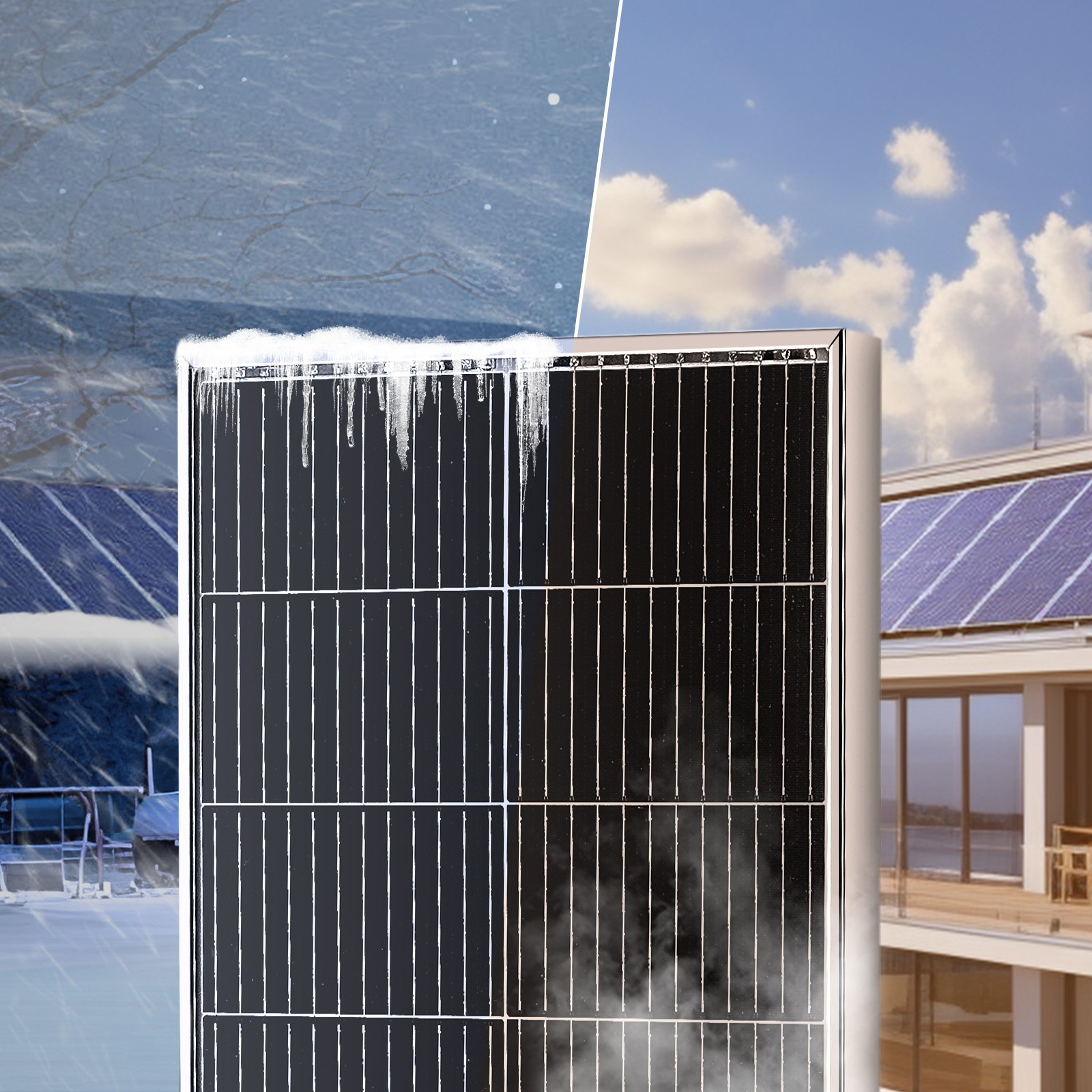VEVOR 100W zonnepaneelset 12V monokristallijn zonnepaneel plus 8,33A laadregelaar Zonnesysteem Conversiepercentage van 23% Compatibel met AGM-, GEL-, FLD- en LI-accu's Ideaal voor campers Jachten Thuis