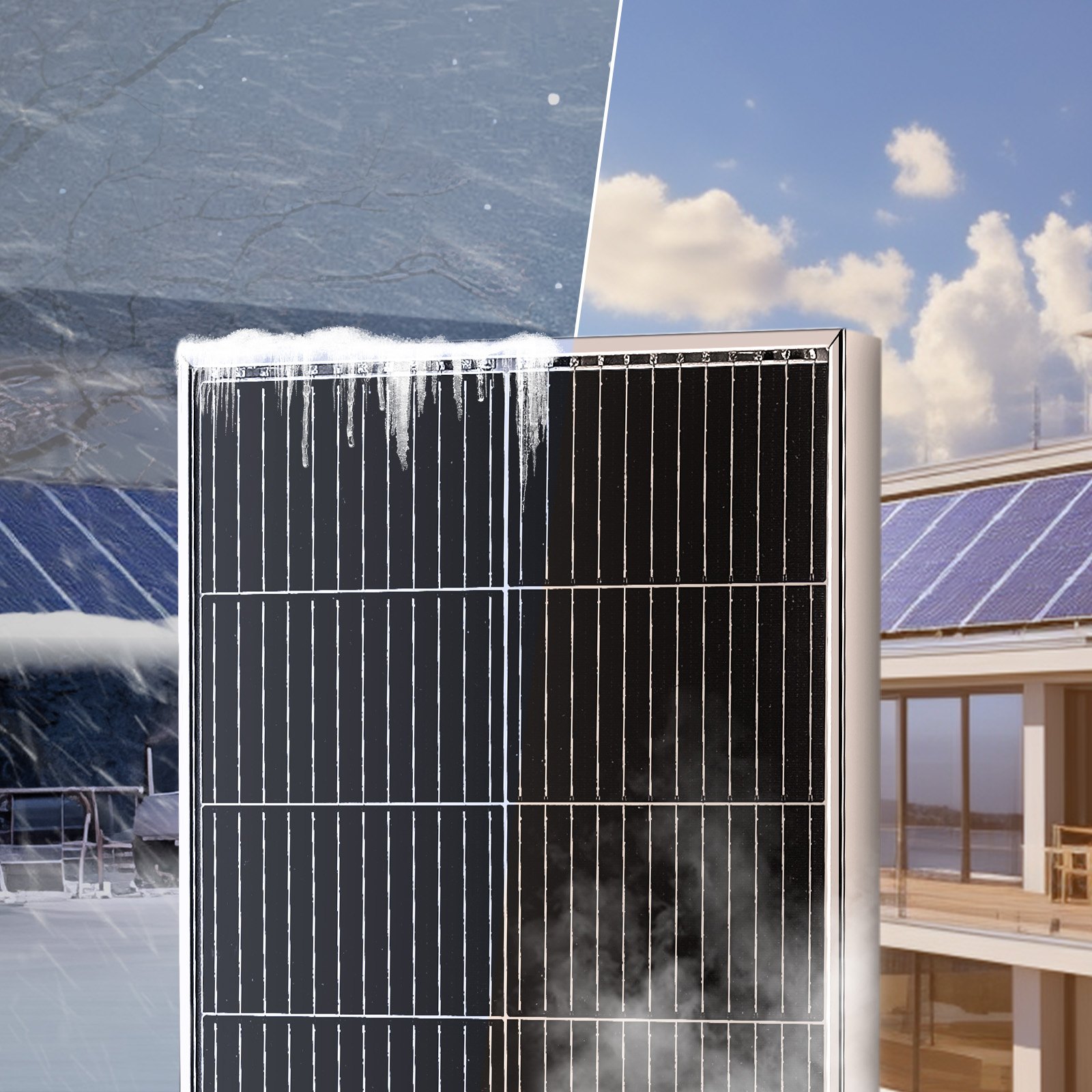 VEVOR 200W zonnepaneelset van 2 12V monokristallijne zonnemodules plus laadregelaar 16,66A Zonnesysteem conversiepercentage van 23% Compatibel met AGM-, GEL-, FLD- en LI-accu's Ideaal voor campers, jachten en caravans