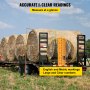 VEVOR load height measuring stick used to measure hay bales on a trailer with clear markings.