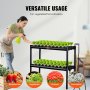 VEVOR Hydroponic Growing System, 72 Sites 2 Layers Dark Gray PVC Pipes Hydroponic Grow Kit with Water Pump, Timer, Baskets and Sponges for Fruits, Vegetables, Herbs
