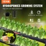 VEVOR Hydroponic Growing System, 36 Sites 4 Layers Dark Gray PVC Pipes Hydroponic Grow Kit with Water Pump, Timer, Baskets and Sponges for Fruits, Vegetables, Herbs