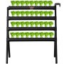 VEVOR Hydroponic Growing System, 36 Sites 4 Layers Dark Gray PVC Pipes Hydroponic Grow Kit with Water Pump, Timer, Baskets and Sponges for Fruits, Vegetables, Herbs