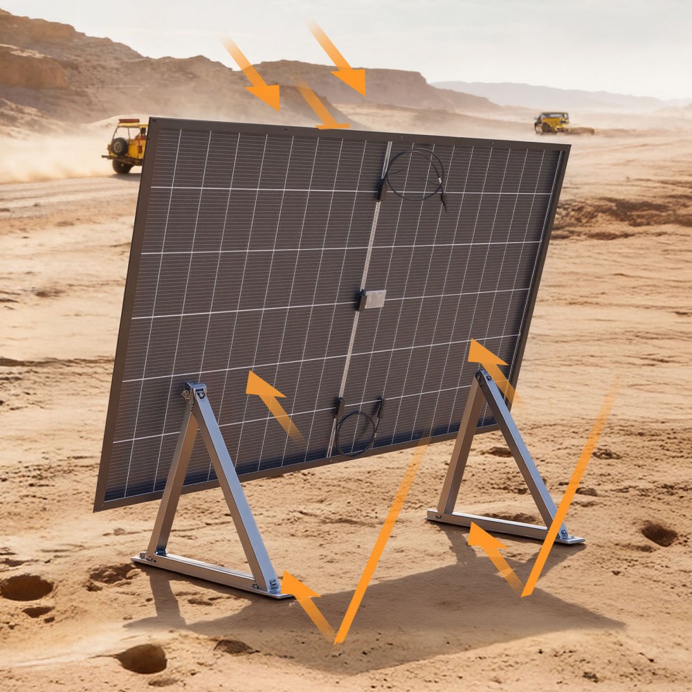 VEVOR Bifaciale Zonnepanelen 2 stuks 400W, 16BB N-type Monokristallijne PV-module 24% rendement, IP65 waterdicht zonnepaneel met MC4-uitgang en aluminium frame voor auto, boot, camper, off-grid toepassingen