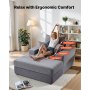 VEVOR Chaise Longue Relaxstoel 1115 mm, Modulaire Loungestoel met Decoratieve Kussens en Armleuningen, Bank met Diepe Zitting en Voetenbank voor Woonkamer Slaapkamer, Leesstoel Gemaakt van Zeer Elastisch Spons