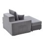 VEVOR Chaise Longue Relaxstoel 1115 mm, Modulaire Loungestoel met Decoratieve Kussens en Armleuningen, Bank met Diepe Zitting en Voetenbank voor Woonkamer Slaapkamer, Leesstoel Gemaakt van Zeer Elastisch Spons