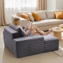 VEVOR Chaise Lounge Relaxbed 138 cm, Gestoffeerde slaapbank met decoratieve kussens en armleuningen, Slaapbank met diepe zitting voor woonkamer/slaapkamer, Loungestoel gemaakt van zeer elastische spons