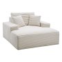 VEVOR Chaise Lounge Relaxbed 138cm, Gestoffeerde slaapbank met decoratieve kussens en armleuningen, Slaapbank met diepe zitting voor woonkamer/slaapkamer, Loungestoel gemaakt van zeer resistente spons, beige