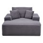VEVOR Chaise Lounge Relaxbed 124 cm, Gestoffeerde slaapbank met decoratieve kussens en armleuningen, Slaapbank met diepe zitting voor woonkamer/slaapkamer, Loungestoel gemaakt van zeer elastische spons