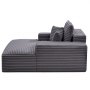 VEVOR Chaise Lounge Relaxbed 124 cm, Gestoffeerde slaapbank met decoratieve kussens en armleuningen, Slaapbank met diepe zitting voor woonkamer/slaapkamer, Loungestoel gemaakt van zeer elastische spons
