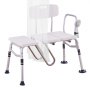 VEVOR tub transfer bench with adjustable legs, backrest, and handheld shower head.