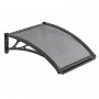 VEVOR Awnings for Door Entrance, 24 x 24 in, Exterior Front Door Window Awnings with Drainage & ABS Bracket, Rain Snow Sun Protection, Overhang Polycarbonate Door Canopy for Porch Patio, Smoky Gray