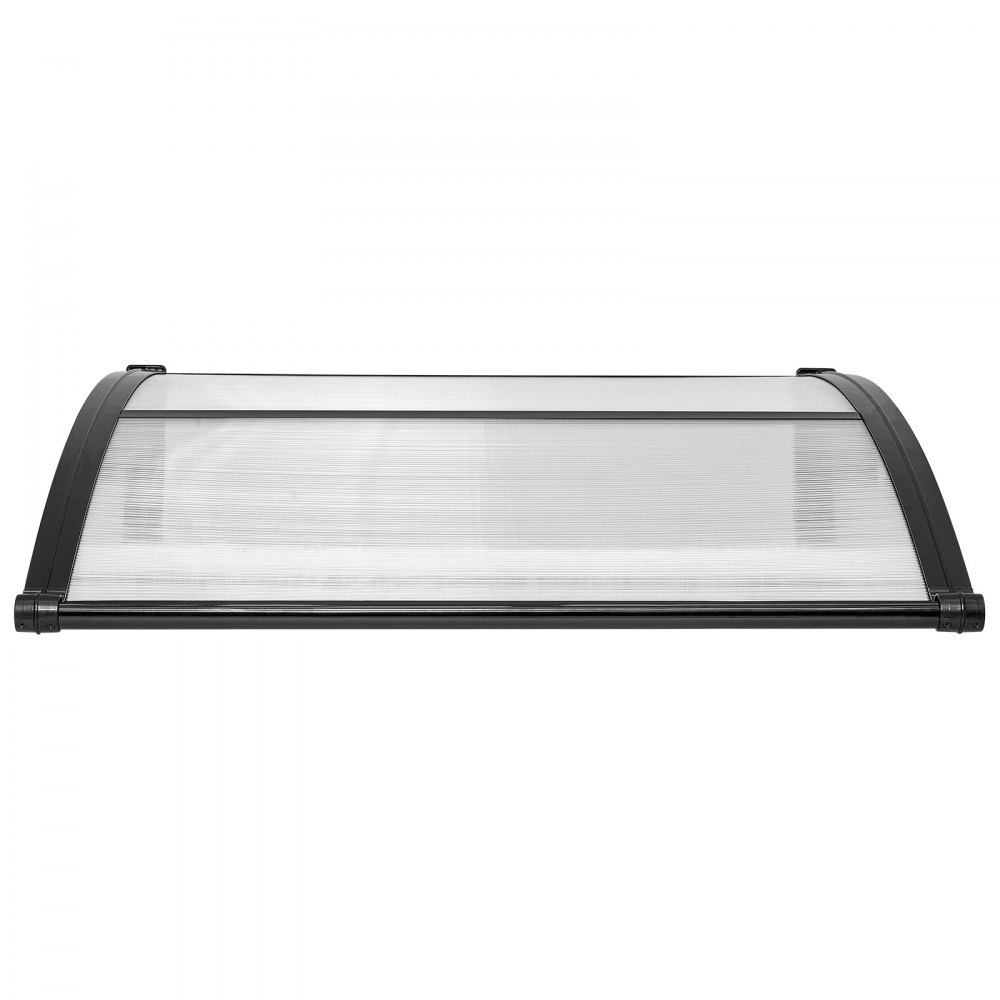 VEVOR Afdak voor Voordeur 965x1017 mm, Aanbouwluifel, Aanbouwluifel met Afwatering & ABS-beugel, Bescherming tegen Regen, Sneeuw & Zon, Polycarbonaat Deurluifel voor Veranda & Terras, Bruin