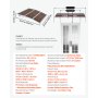 VEVOR Voordeurluifel 120x100 cm, Aanbouwluifel, Dak met Afwatering & ABS-beugel, Bescherming tegen Regen, Sneeuw & Zon, Polycarbonaat Deurluifel voor Veranda & Terras, Bruin