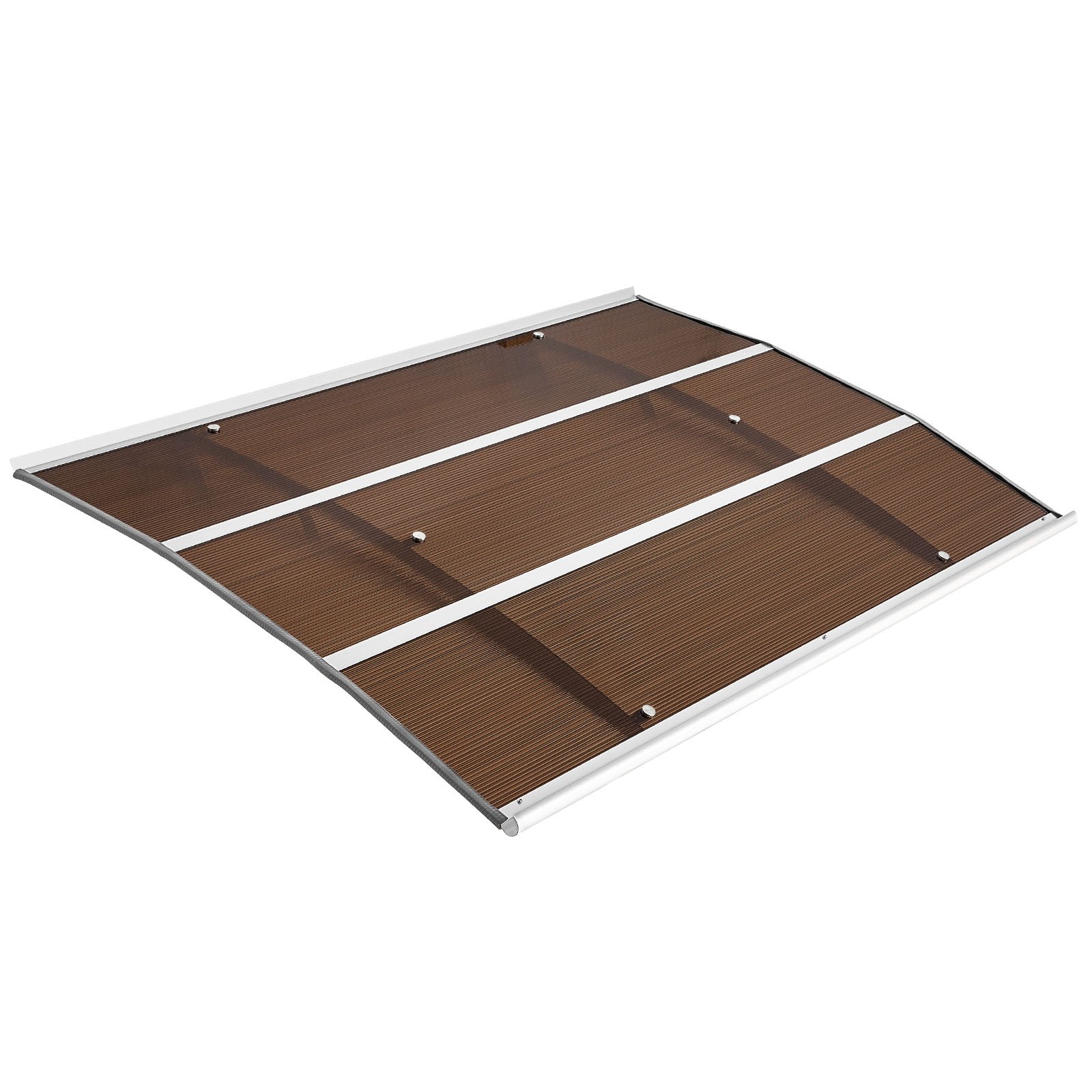 VEVOR luifel voor voordeur 150x100 cm, aanbouwluifel, aanbouwluifel met afwatering en metalen beugels, bescherming tegen regen, sneeuw en zon, polycarbonaat deurluifel voor veranda en terras, bruin