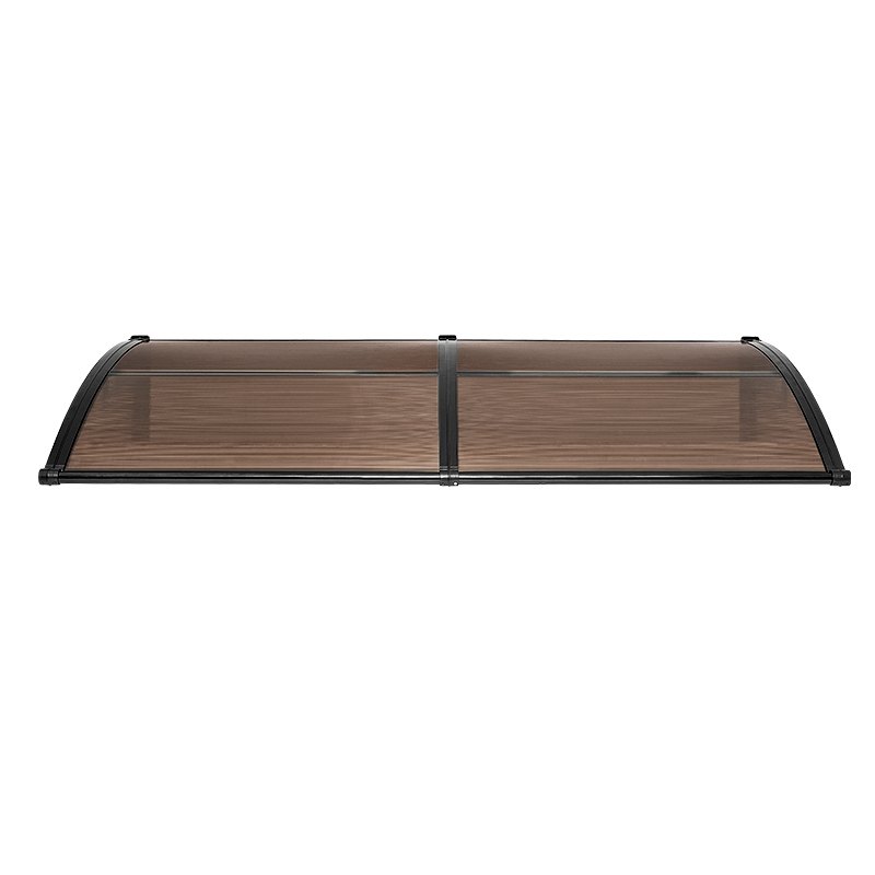 VEVOR Afdak voor Voordeur 965x1987 mm, Aanbouwluifel, Aanbouwluifel met Afwatering & ABS-beugel, Bescherming tegen Regen, Sneeuw & Zon, Polycarbonaat Deurafdekking voor Veranda & Terras, Bruin