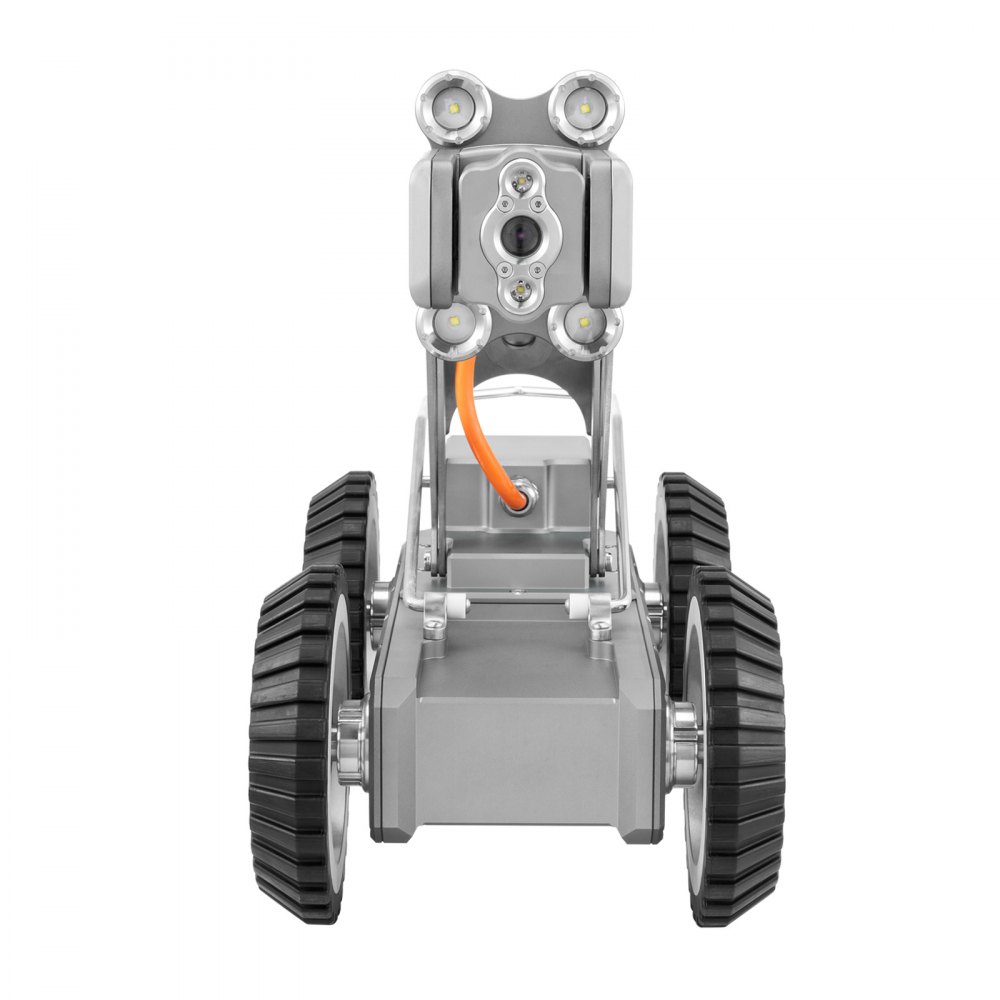 VEVOR inspectierobot, 120 meter lange kruiprobot voor pijpleidingdetectie met 2 MP camera aan de voor- en achterkant en touchscreen tablet, IP68 pijpleidingcamera met verlichting en afstandsmeter voor industriële pijpleidingen