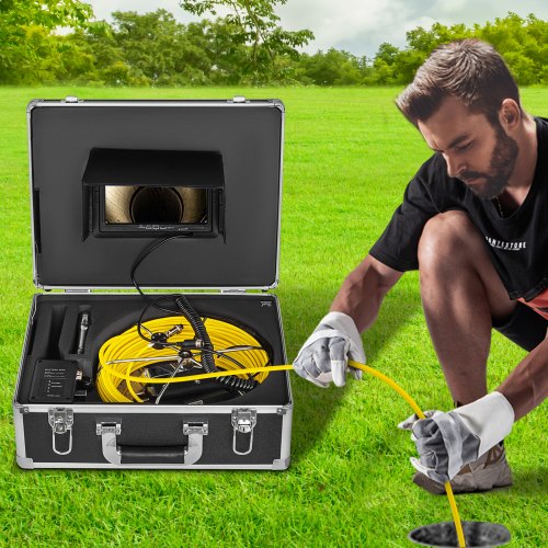 VEVOR 50M Waterdicht Afvoerpijp Riool Inspectie Camerasysteem 7" LCD 1000 TVL