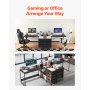VEVOR L-Shaped Computer Desk, 59-inch Reversible Corner Gaming Desk with Drawers & Storage Shelves, Modern Stylish PC Table Sturdy Work Workstation for Home Office - Easy to Assembly