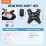 VEVOR Weighted Vest, 16 lbs Weight Vest with Reflective Stripe, Adjustable Buckle Body Weight Vest for Men Women, Workout Equipment for Strength Training, Running, Jogging, Fitness, and Weight Loss