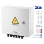 VEVOR PV Combiner Box, 6 String, Solar Combiner Box with 10A Rated Current Fuse 63A Circuit Breaker Lightning Arrester and Solar Connector, Steel Case for On / Off Grid Solar Panel System, IP65