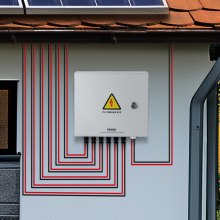 VEVOR Solar PV-combinatorbox 6-snaar 10A voor zonnepaneelsysteem stalen behuizing IP65