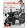 VEVOR 20kW Forced Air Kerosene Diesel Heater, Portable Torpedo Space Heater with Wheels & Adjustable Temp, Blower-Type for Jobsite/Garage/Warehouse/Workshop Construction /Outdoor Heating,Black