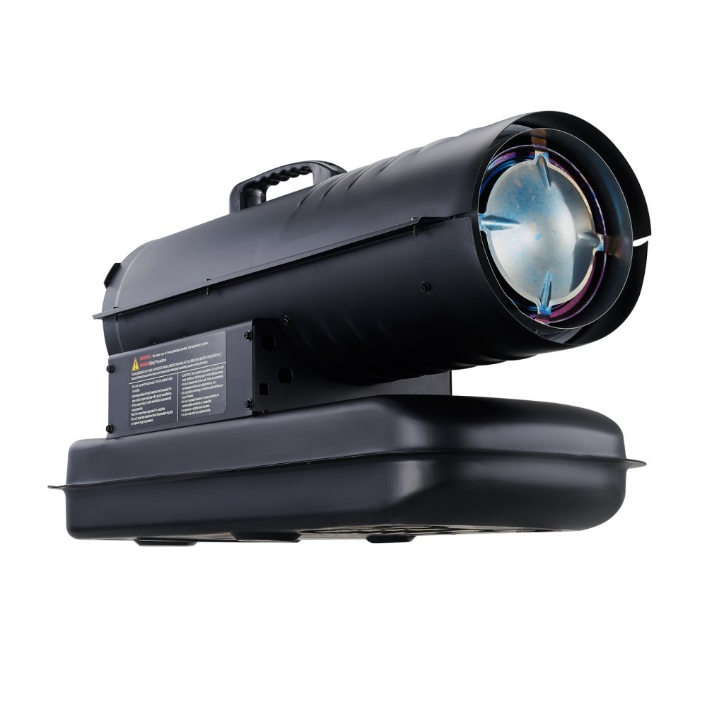 VEVOR Kerosine/Diesel Warmeluchtverwarmer, 70.000 BTU Torpedo Ruimteverwarmer, Draagbaar met Thermostaatregeling, 19 Liter Tank, Efficiënte Kerosineverwarmer voor Binnen/Buiten voor Thuis, Bouwplaats, Industrie, Werkplaatsen, Zwart