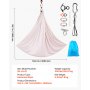 VEVOR Aerial Yoga Hangmat, max. draagvermogen 136,07 kg, yogaschommel met nylon stof, daisy rope en PE-tas met ritssluiting, multifunctionele gymnastiekschommel voor anti-zwaartekrachtoefeningen, roze