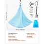 VEVOR Aerial Yoga Hangmat, max. draagvermogen 136,07 kg, yogaschommel met nylon stof, daisy rope en PE-tas met ritssluiting, multifunctionele gymnastiekschommel voor anti-zwaartekrachtoefeningen, blauw