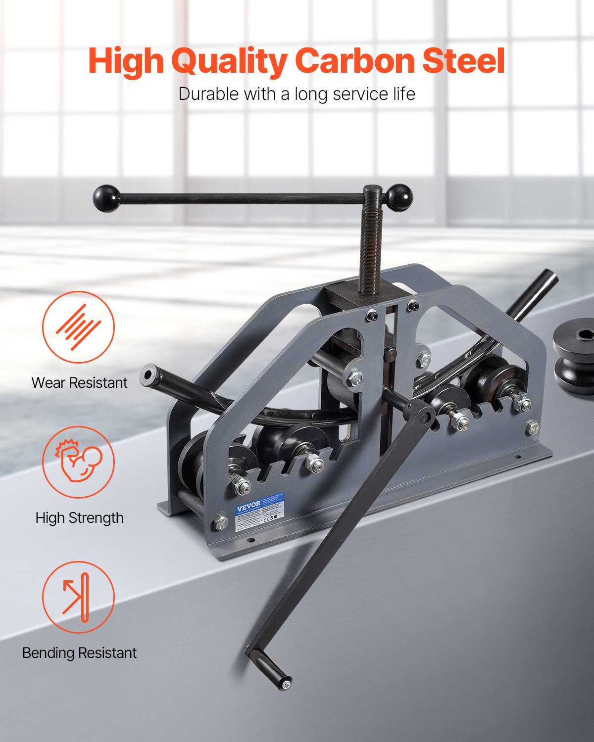 VEVOR pijpenbuigmachine, max. 3,8 cm (1-1/2 inch), handmatige pijpenbuiger met 6 matrijzen, 360° koper-aluminium pijpenbuiggereedschap voor vierkante, ronde en platte buizen, voor HVAC-airconditioning en autoreparatie.