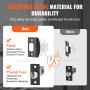 VEVOR Front Door Handle and Latch Set, Matte Black Square Handle Set with Lever Door Handle, Single Cylinder Entrance Door Handle with Reverse Function for Right and Left Handed Entrance and Front Doors