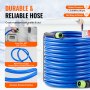 VEVOR 100ft Heated Water Hose for RV, Heated Drinking Water Hose Antifreeze to -45°F, Automatic Self-regulating, 5/8" I.D. with Quick-connect Fitting Set, Lead and BPA Free