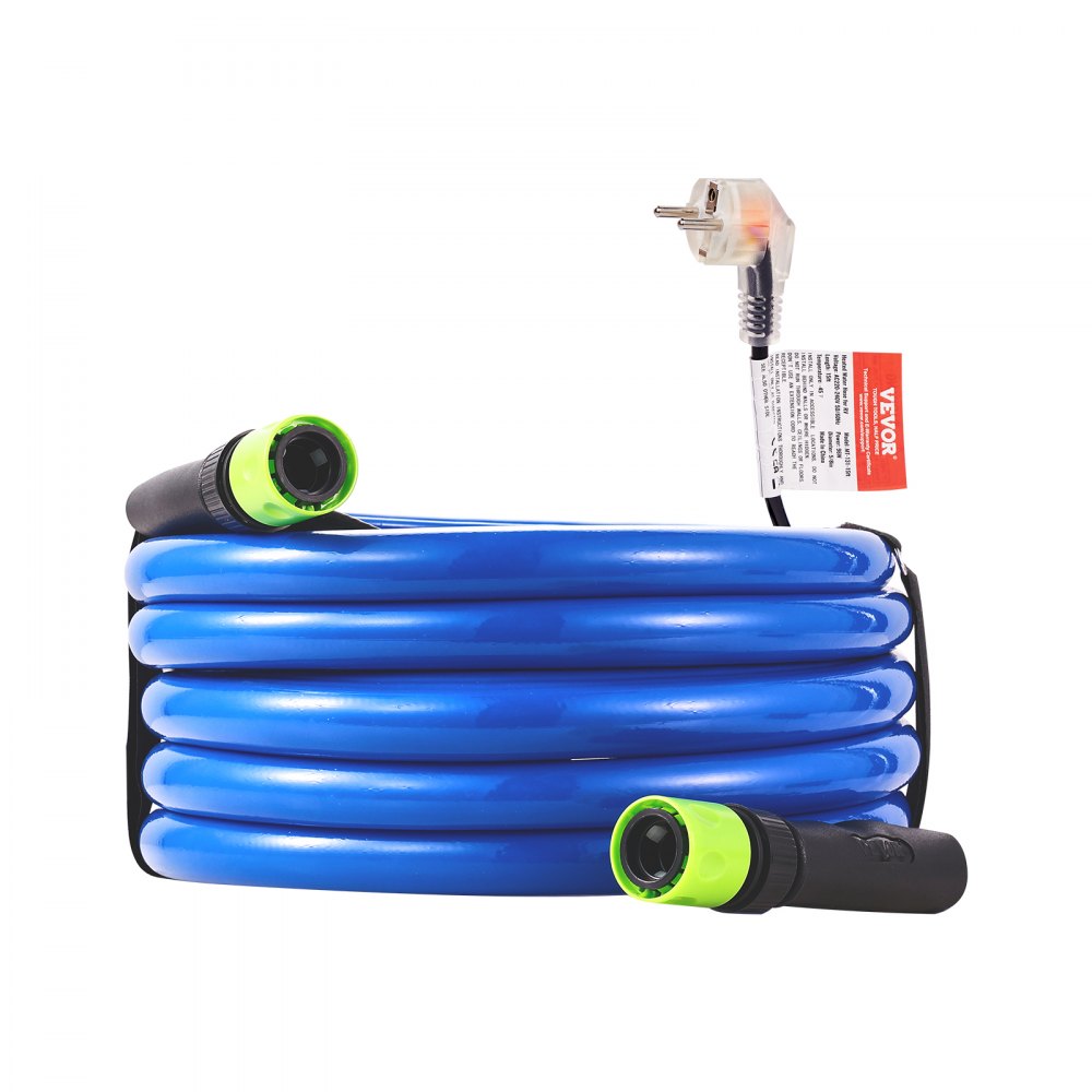 VEVOR 15ft verwarmde waterslang voor camper, verwarmde drinkwaterslang met vorstbeveiliging tot -45°F, automatisch zelfregulerend, 5/8" binnendiameter met snelkoppelingsset, lood- en BPA-vrij
