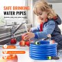 VEVOR 25-voet verwarmde waterslang voor camper, verwarmde drinkwaterslang met vorstbeveiliging tot -45 °F, automatisch zelfregulerend, binnendiameter van 5/8 inch met snelkoppelingsset, loodvrij en BPA-vrij