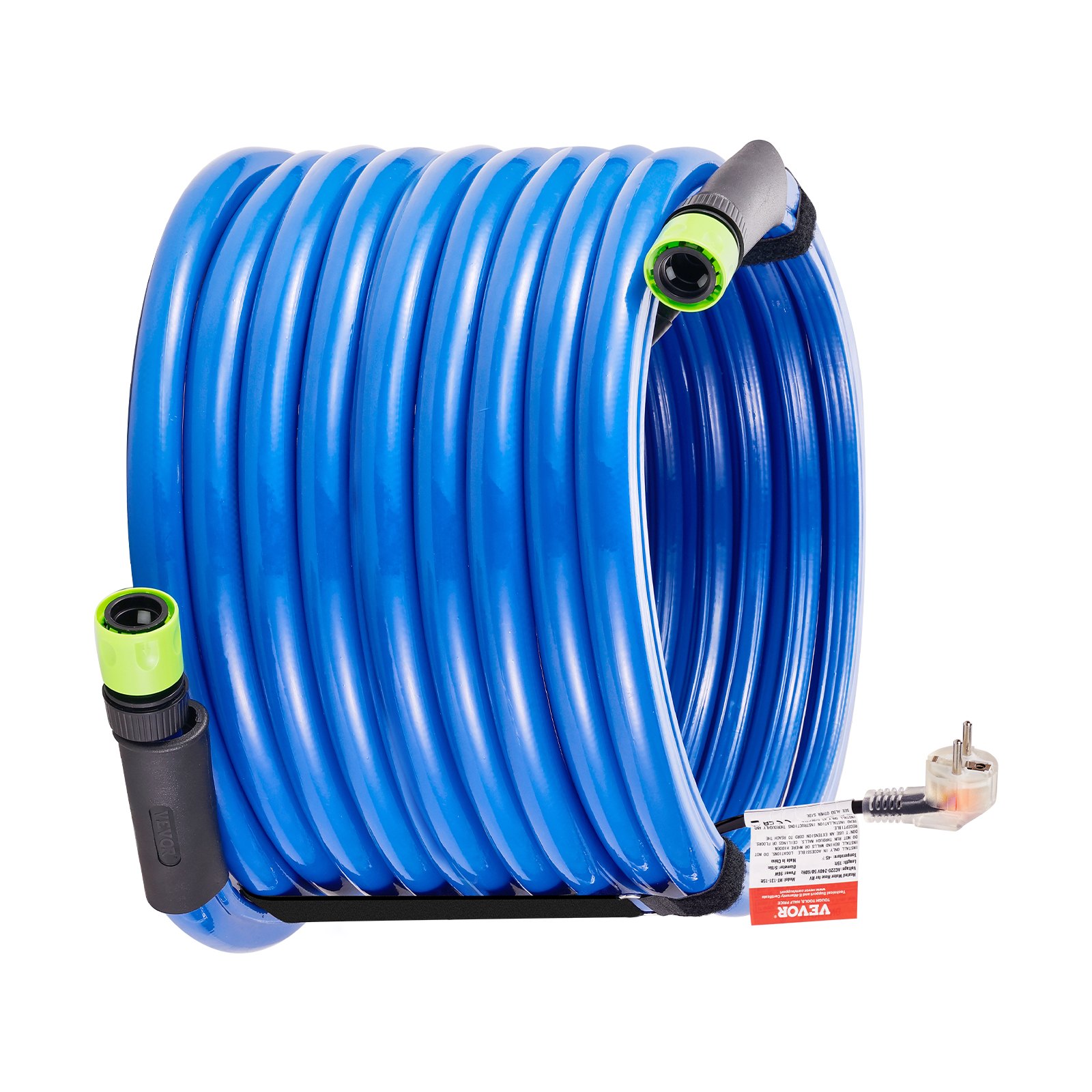 VEVOR 50ft Heated Water Hose for RV, Heated Drinking Water Hose Antifreeze to -45°F, Automatic Self-regulating, 5/8" I.D. with Quick-connect Fitting Set, Lead and BPA Free