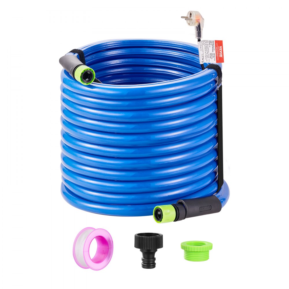 VEVOR 75ft verwarmde waterslang voor camper, verwarmde drinkwaterslang met vorstbeveiliging tot -45°F, automatisch zelfregulerend, 5/8" binnendiameter met snelkoppelingsset, lood- en BPA-vrij