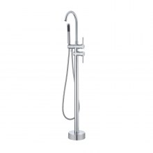 VEVOR Freestanding Bathtub Faucet with Hand Shower, Classic Bathtub Faucets Set 98 cm High, Silver Bathtub Faucet 1.61 GPM Flow, Bathtub Faucet Shower System Shower Faucet